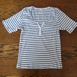 Pact Favorite Ribbed Henley Shirt Medium